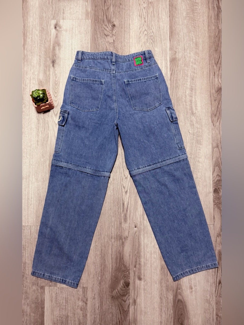 Empyre Blue Wide Leg Flare Jeans Denim Skater Graffiti style - Picture 2 of 11
